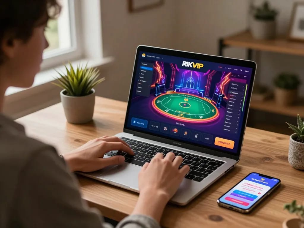 Engage with online gaming at https://tairikvip.co showcasing a dynamic players' interaction with RIKVIP live dealer games.