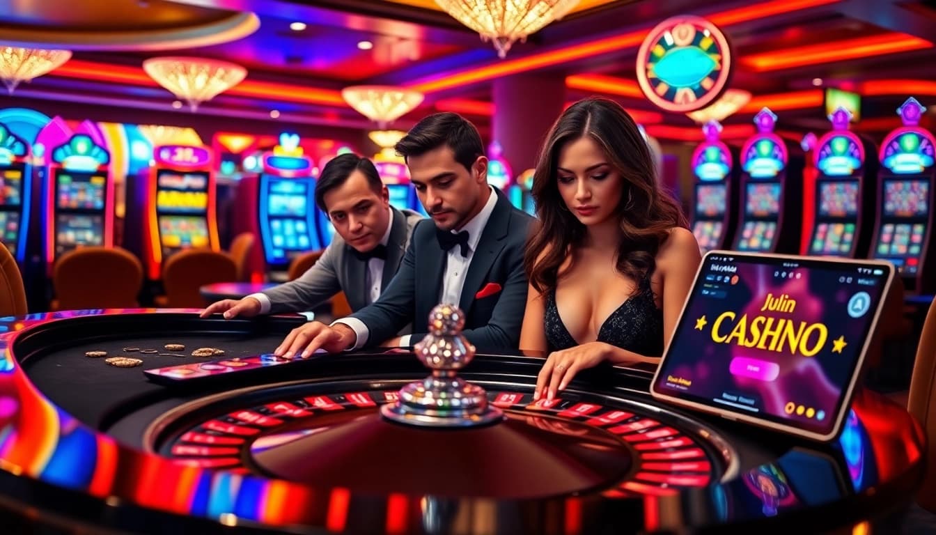 Experience thrilling gameplay with link sepuhplay at this luxurious casino featuring vibrant slot machines.