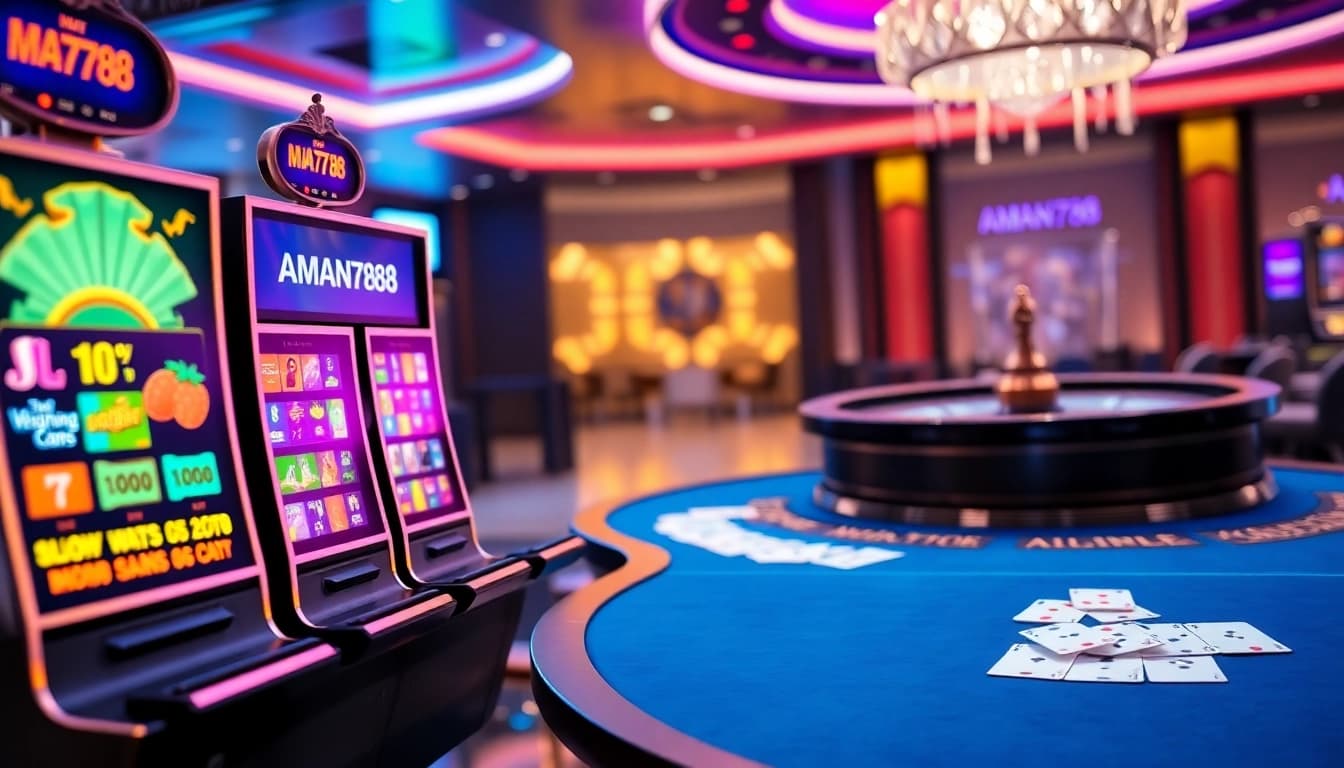 Rasakan sensasi menang di AMAN788 dengan mesin slot yang menarik dan meja kasino.