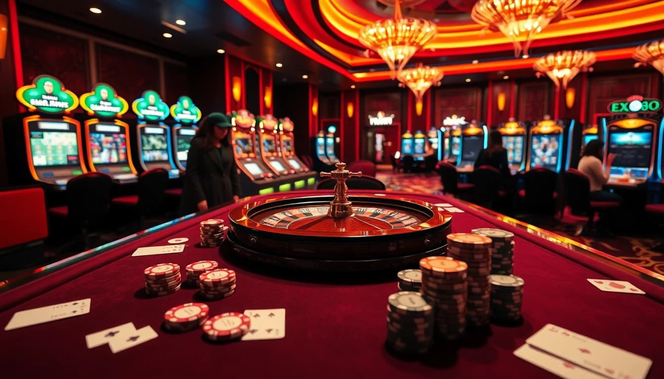 Action at the trang chủ xx88 gaming table showcasing chips and roulette wheel