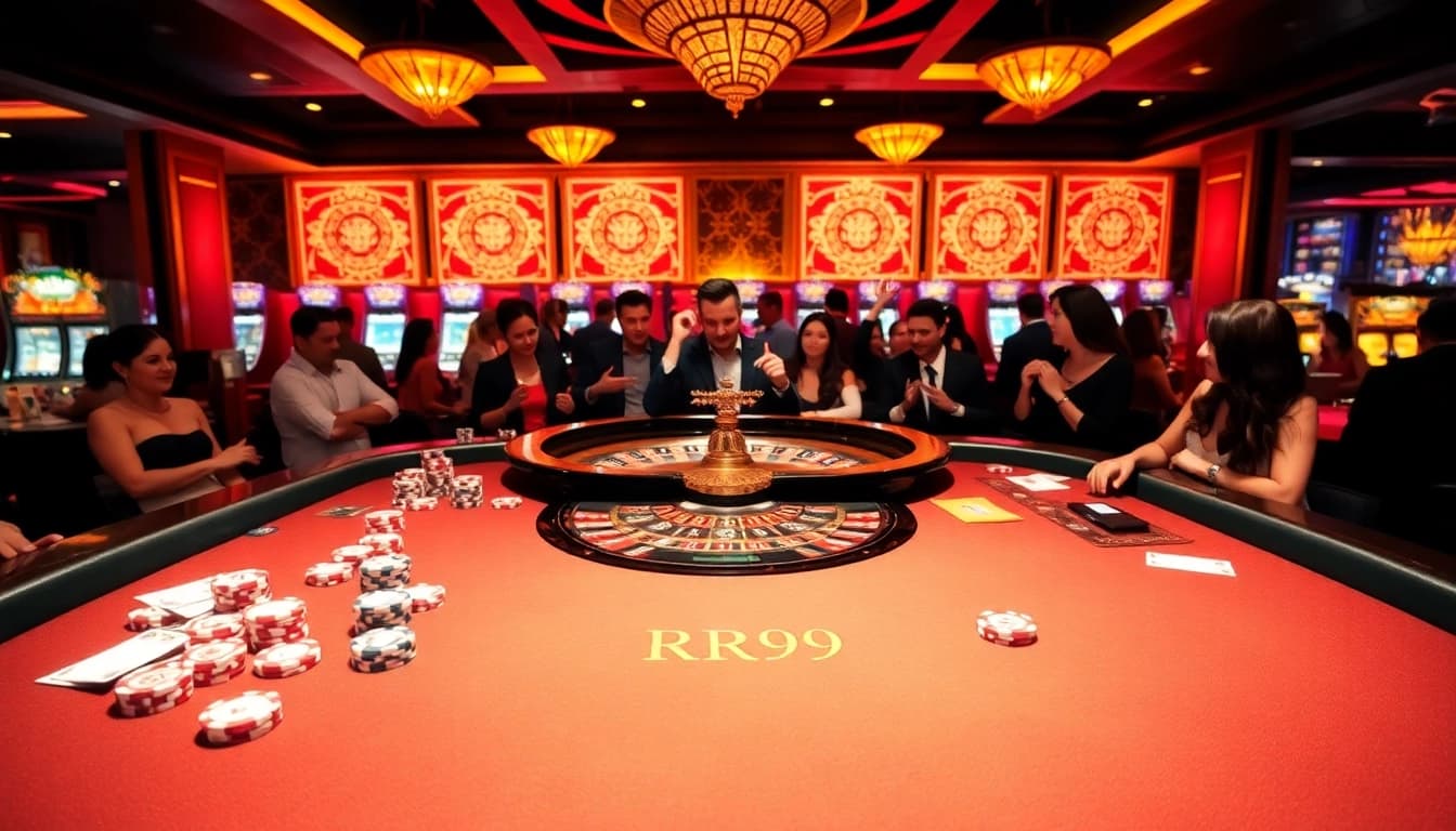 Experience thrilling gameplay at RR99 with vibrant tables and enthusiastic players.