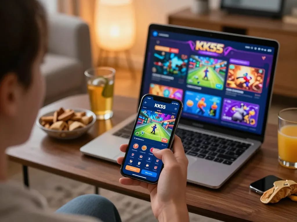 Engaging in online gaming on KK55 app for dynamic betting experience at home