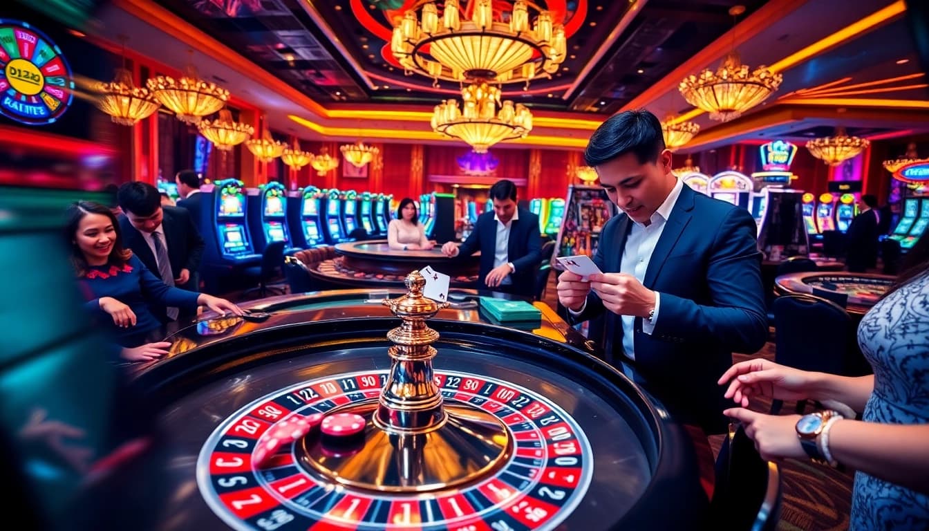 Experience high-stakes excitement at dh88.com with players focused on a thrilling game of roulette.