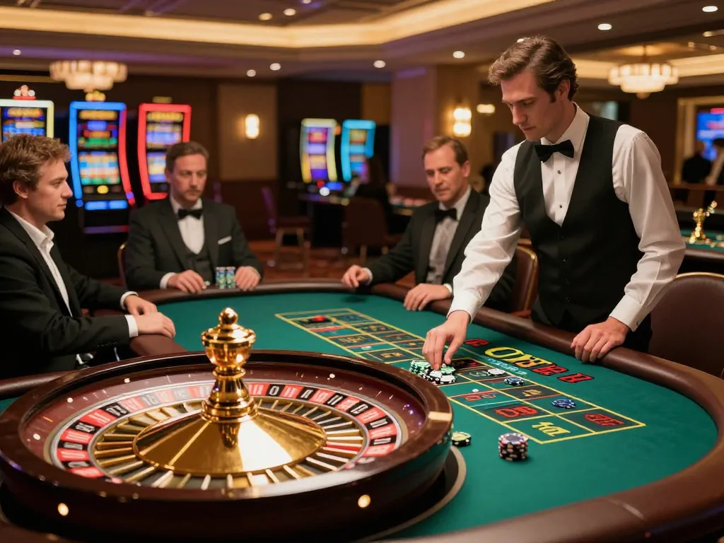 Players experiencing the excitement of roulette at CM88, with vibrant colors and dynamic action.