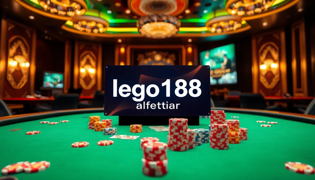 Exciting online bidding scene with poker chips and cards at lego138 daftar gaming table