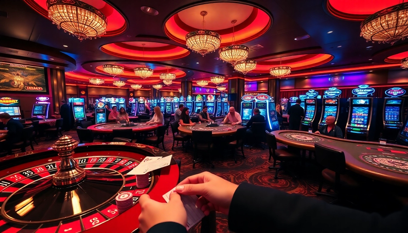 Experience the excitement of i9bet with vibrant casino tables, roulette wheels, and poker action.