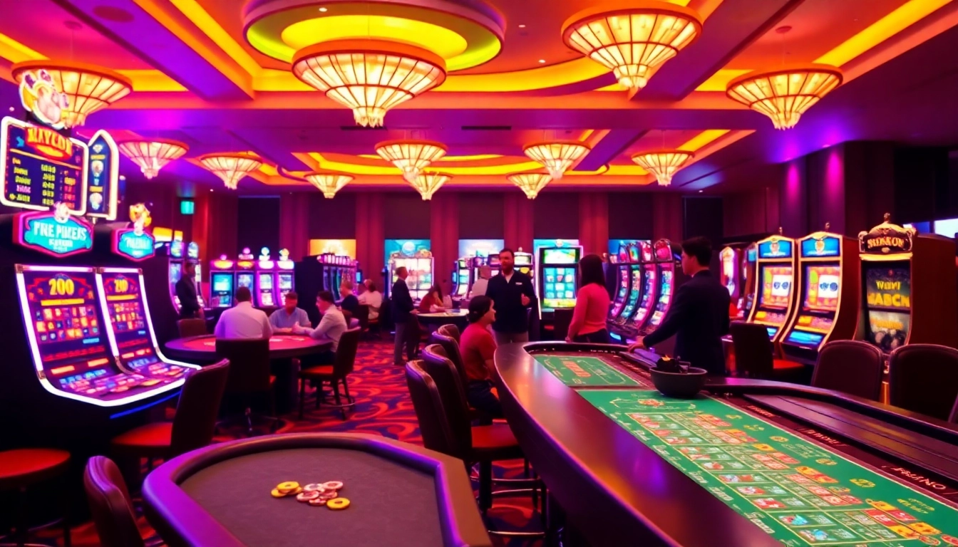 Erleben Sie Casino-Spiele de in einem lebhaften Casino-Ambiente mit aufregenden Spieltischen.
