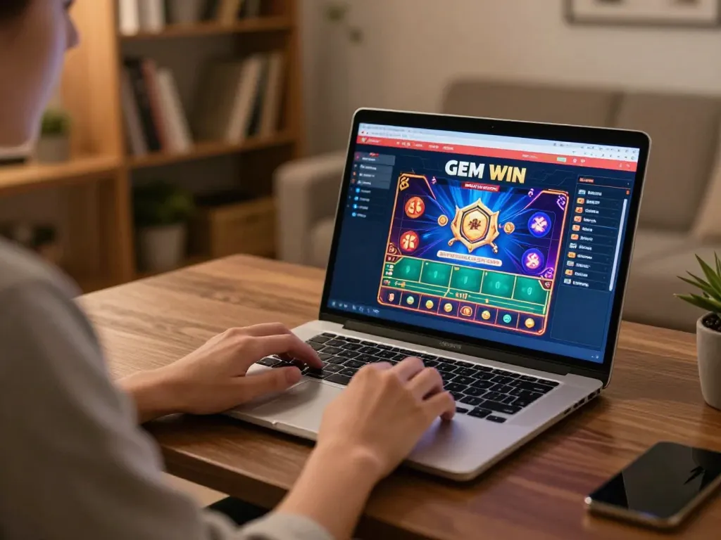Engaging in strategic online gameplay at GEM WIN casino, showcasing vibrant gaming interface.