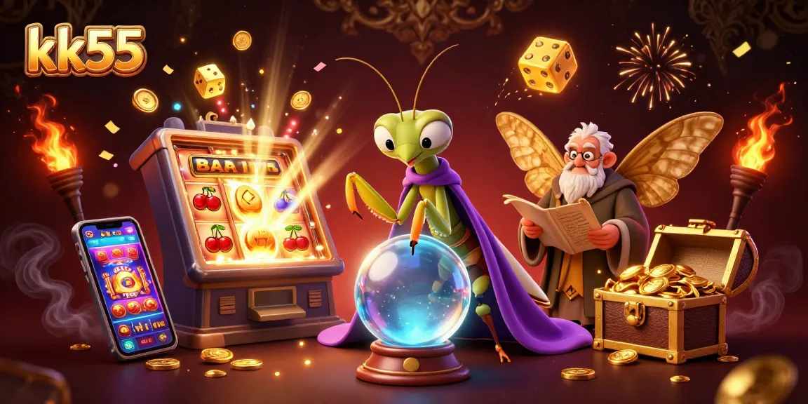 Engage in thrilling gameplay with kk55, featuring a mystical fortune teller and extravagant casino elements.