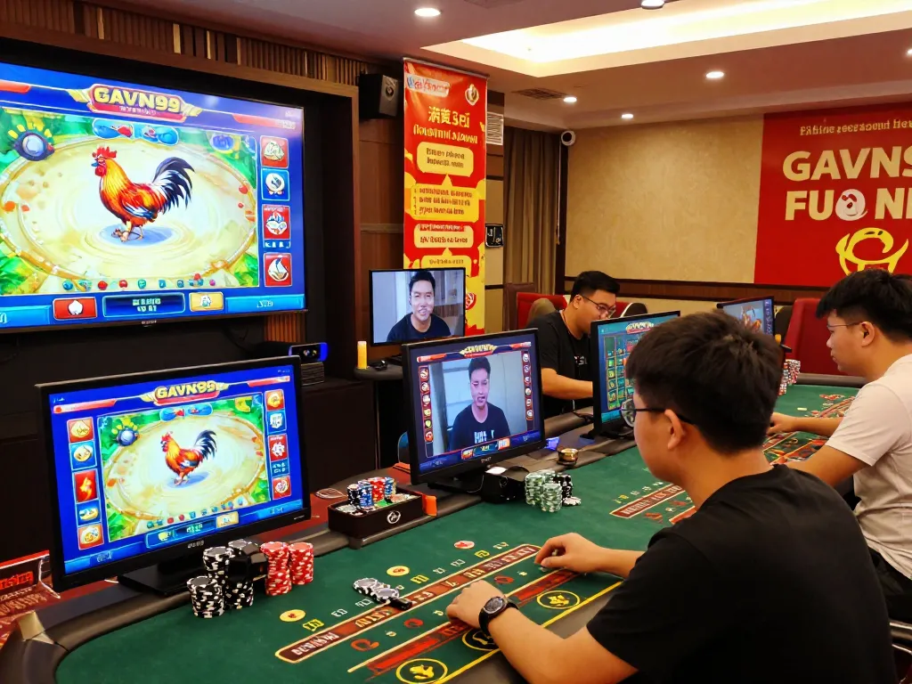 Online betting excitement at GAVN99, showcasing vibrant games and engaged players in a dynamic virtual casino.