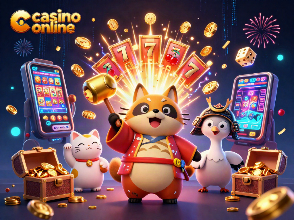 Engage with casino online excitement featuring vibrant characters and 3D slot machines.