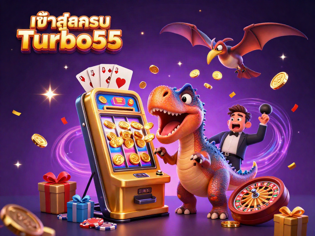 Spin to win at เข้าสู่ระบบ Turbo55 with vibrant casino scenes full of excitement and rewards!