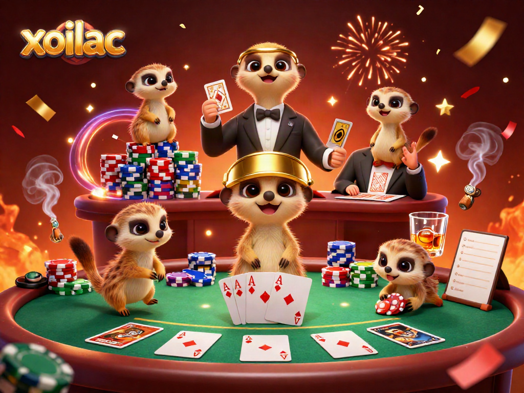 Chơi bài poker đỉnh cao tại xoilac với bầy meerkat trong sòng bạc tuyệt vời