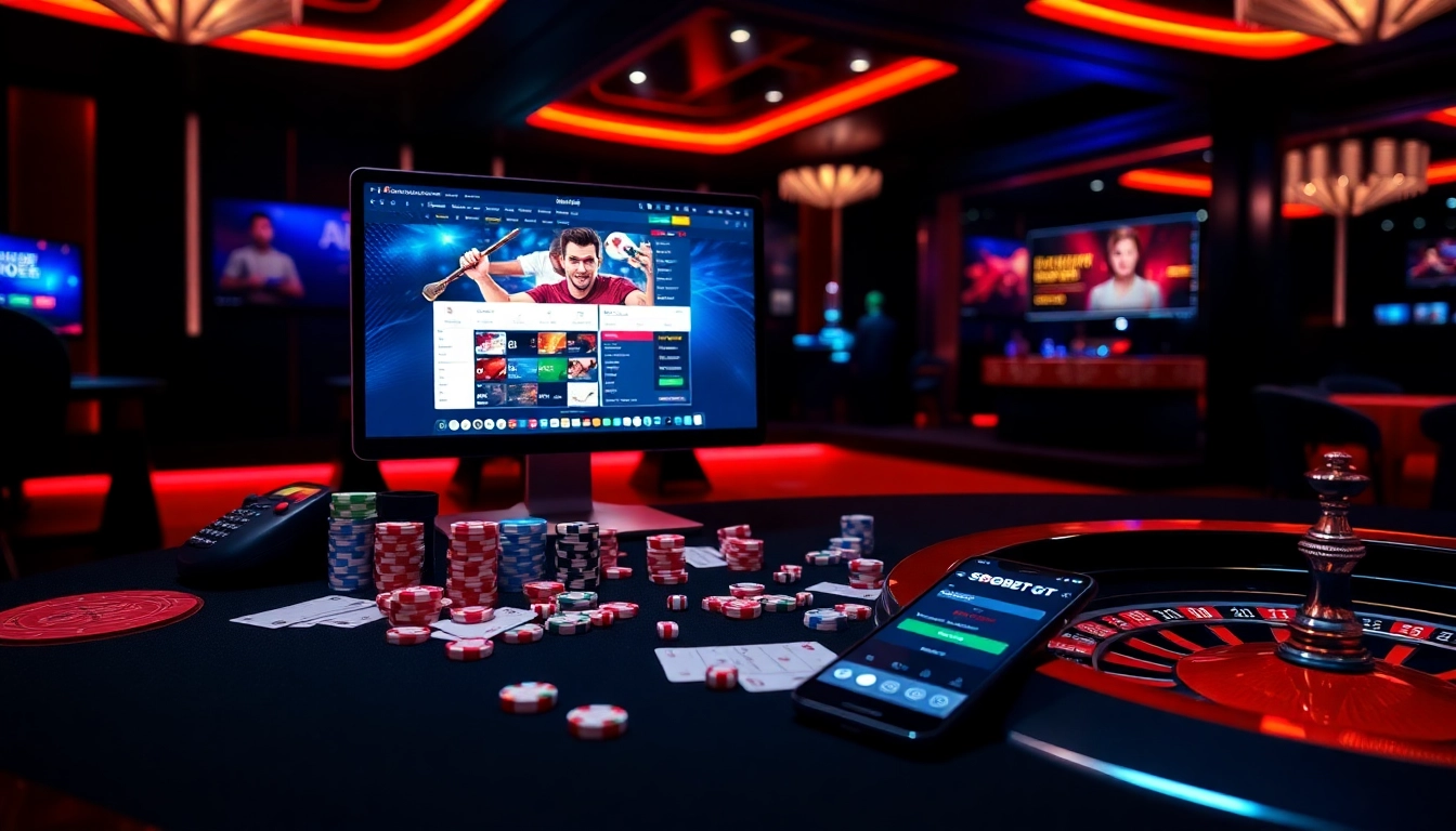 Experience online betting excitement with the sbobet link on a sleek gambling interface.