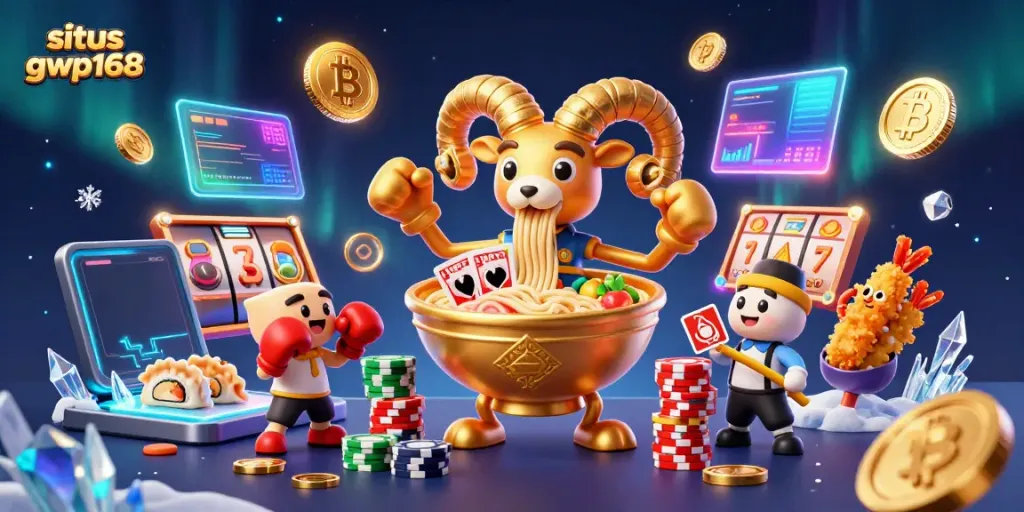 Permainan mengasyikkan di situs gwp168 dengan ilustrasi ramen raksasa beraksi.