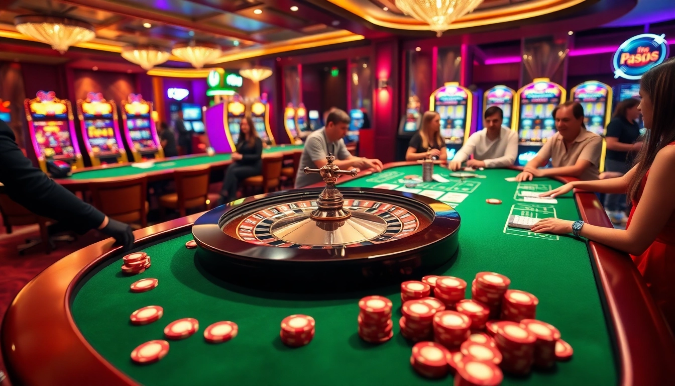 Players enjoying high-stakes games at KP88 Casino, featuring vibrant tables and authentic excitement.