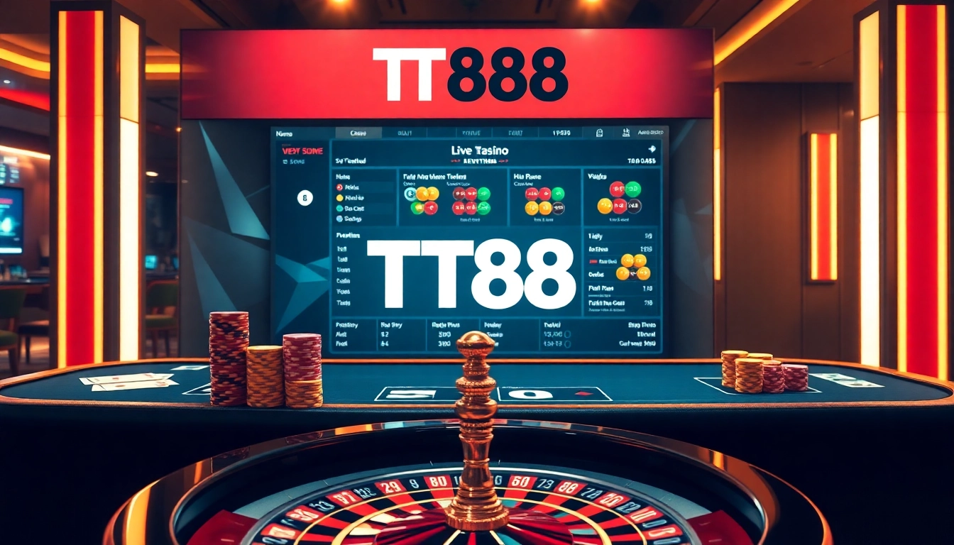 Experience the luxury of TT88 with vibrant poker and gaming visuals.