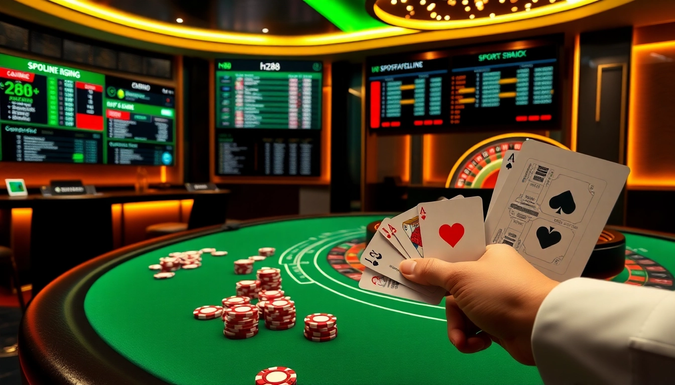 Engaging view of hz88 casino table showcasing dynamic betting and professional card play