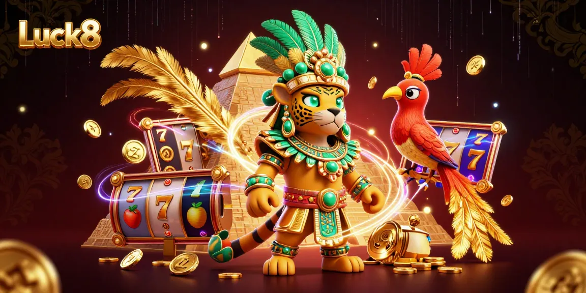 Luck8 features an energetic showdown in this vibrant casino illustration, showcasing slots, glowing characters, and dynamic gameplay.