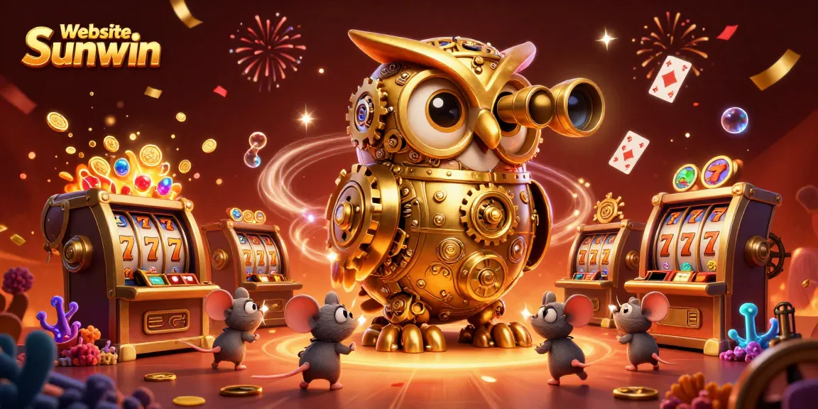 Engage with dynamic casino action on Website Sunwin featuring vibrant 3D owl and gold treasure.