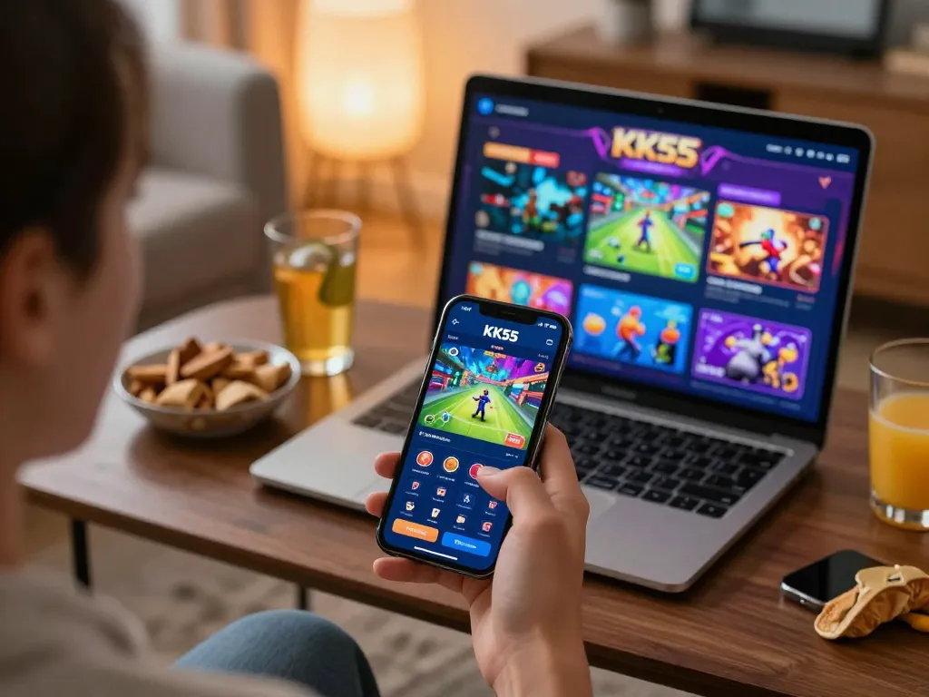 Engaging in online gaming on KK55 app for dynamic betting experience at home