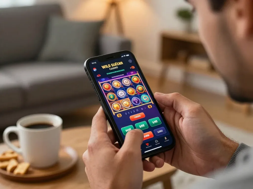 Connecting to Wild Sultan Casino on mobile for an exciting gaming experience.