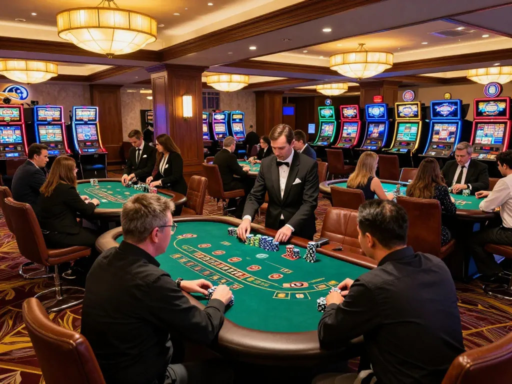 Engaging players at blackjack tables showcasing taixiusunwin.art with vibrant casino atmosphere.