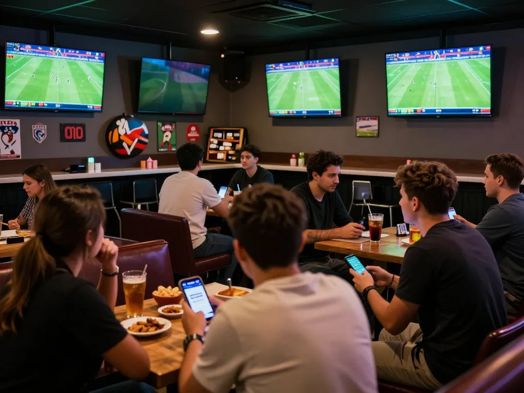Watch live football matches and bet on Nowgoal with excitement at a lively sports bar.