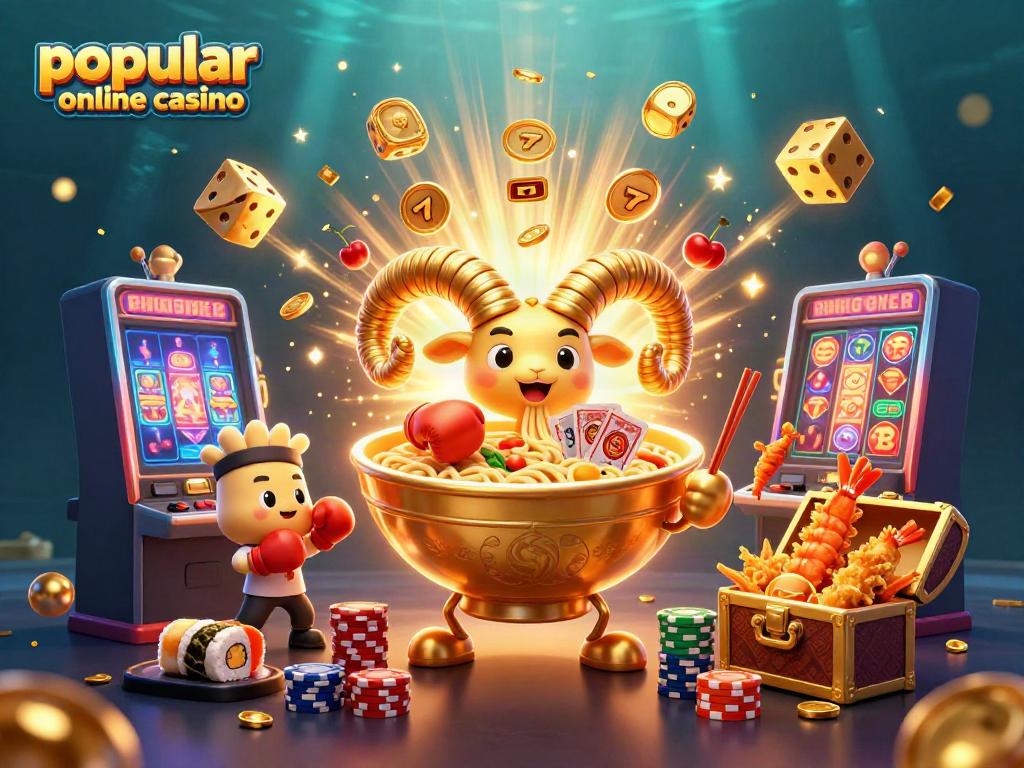 Experience the excitement at a popular online casino scene with vibrant characters and dynamic gaming elements.