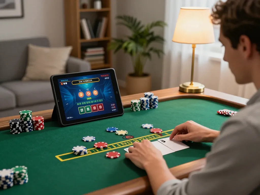 Berpartisipasi dalam login Ulat123 untuk blackjack dealer langsung di pengaturan gaming rumah yang nyaman.