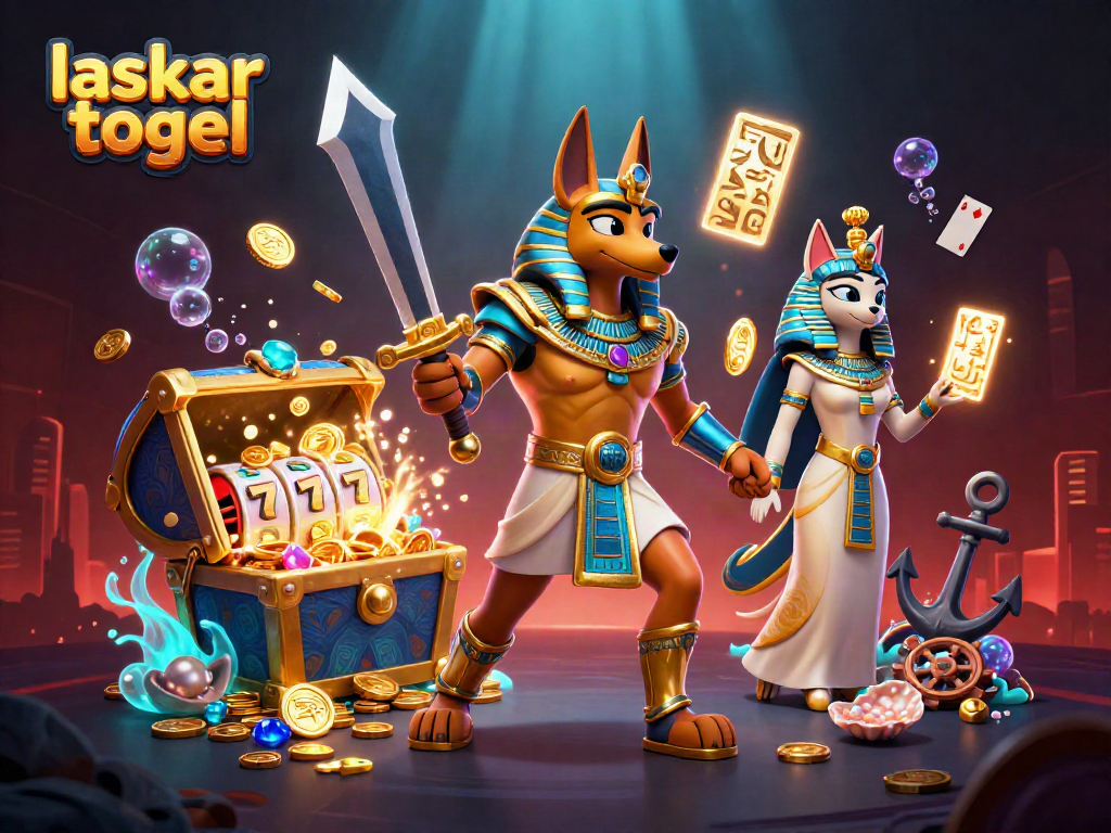 Engage with laskar togel through a vivid 3D scene showcasing ancient warriors and casino games.