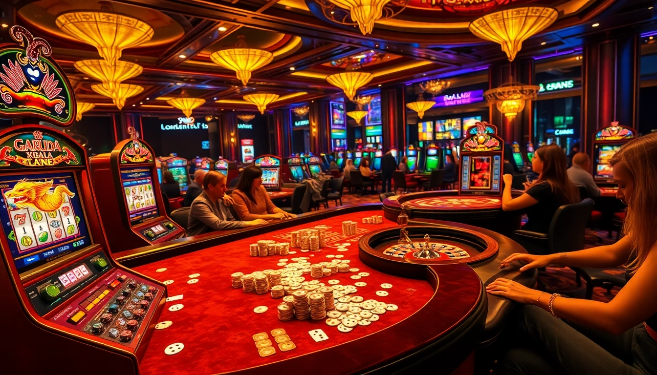 Experience thrilling action at garuda slot machines in a vibrant casino setting.