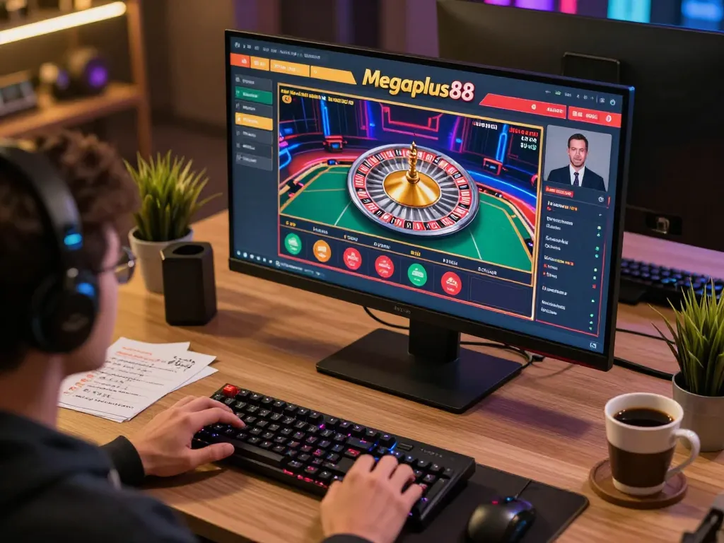 Engaging live gaming session at Megaplus88 showing immersive online casino experience.