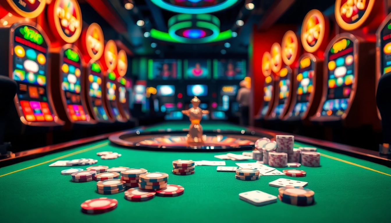 Experience the thrill of rr88 casino gaming with vibrant roulette tables and poker chips.