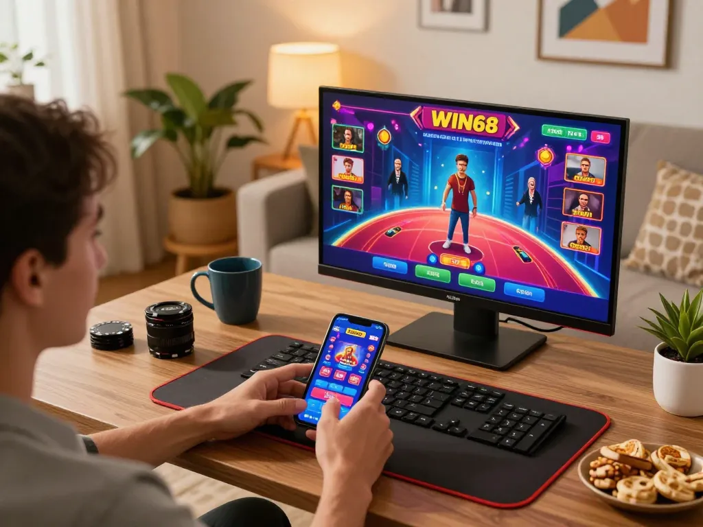 Engaging gameplay on the IWIN68 app, showcasing online casino excitement and user-friendly interface.