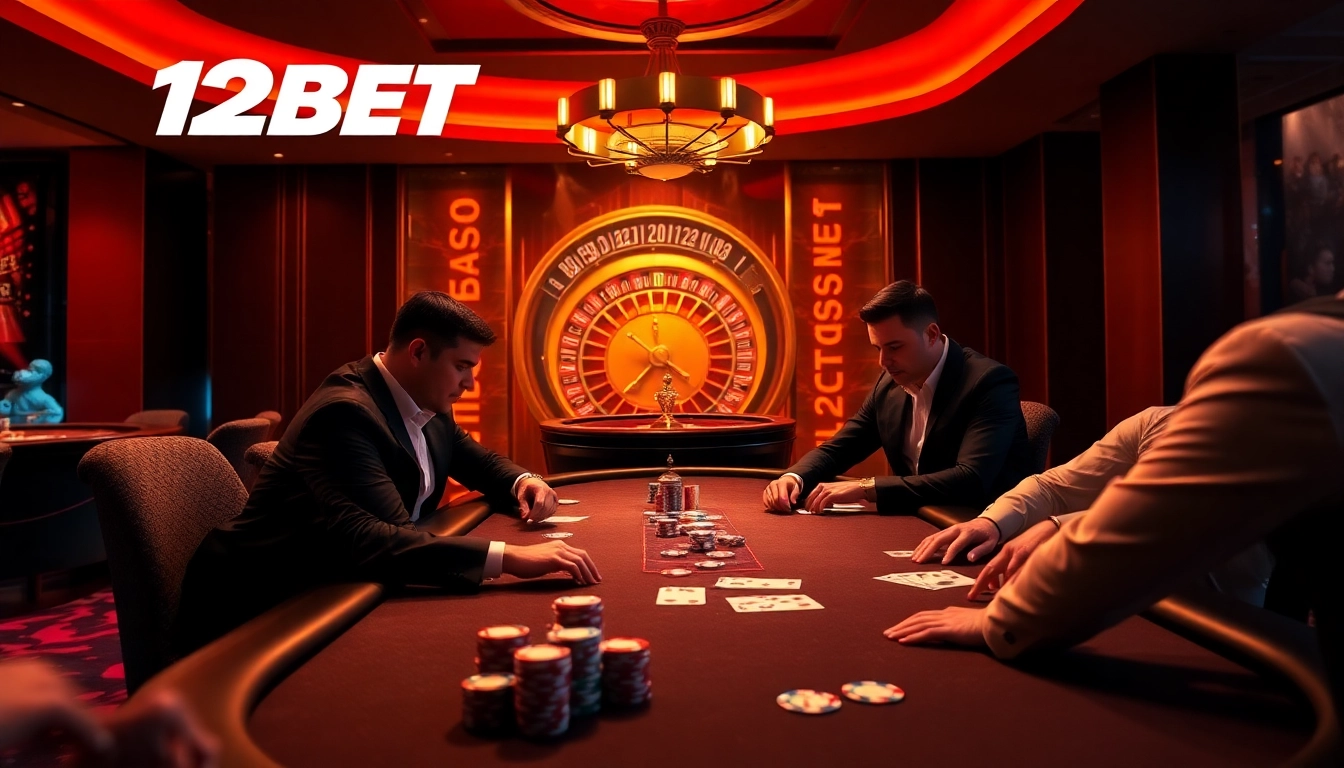 Players engaging in a high-stakes game at 12BET's luxurious casino interface.
