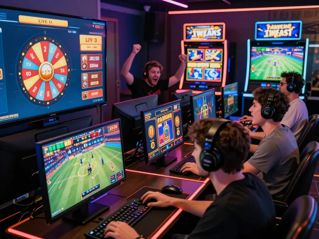 Players celebrating big wins on the Lucky win online gaming platform, showcasing engaging games and an inviting atmosphere.
