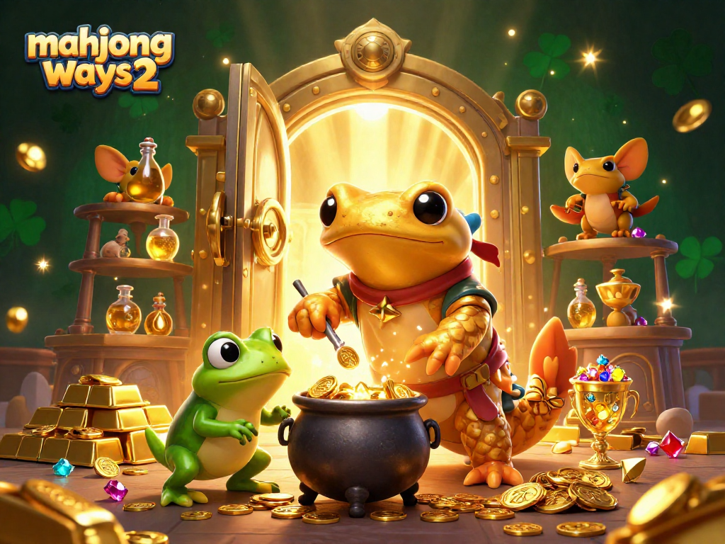 Play mahjong ways 2 as a gold alchemist creates treasures in a vibrant casino scene.
