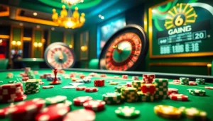 Experience thrilling gameplay with 6FF at a luxurious casino table featuring vibrant chips and cards.