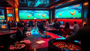 Experience Đá gà Thomo GA888 with vibrant betting action and live gameplay amidst dynamic gambling excitement.