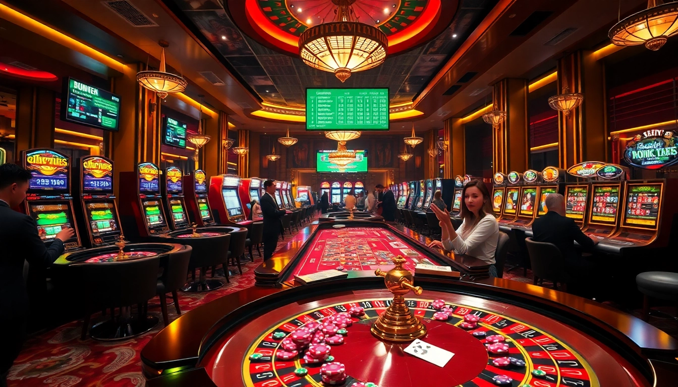 Experience the thrill of Ketquaxoso at a vibrant casino scene with elegant tables and excited players.