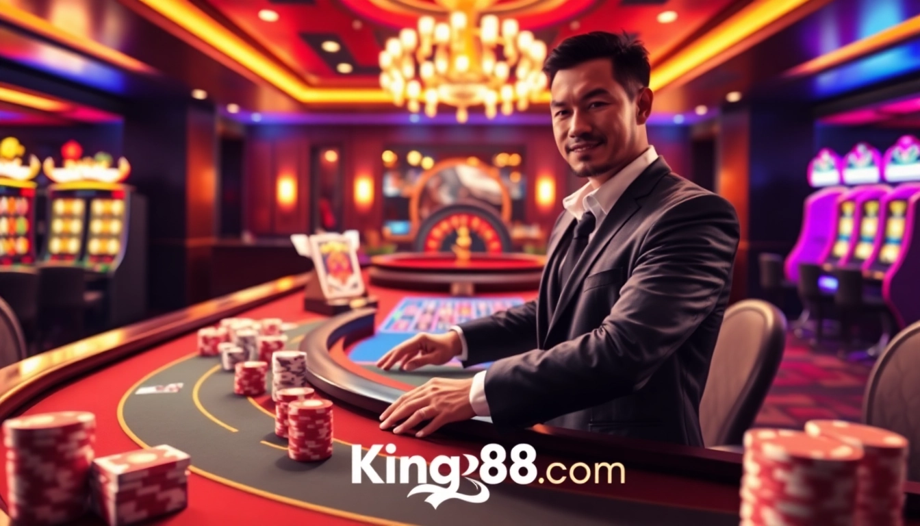 Experience top-notch gambling at King88 com with vibrant casino tables and engaging games.