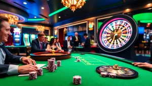 Players enjoying an exciting gameplay experience at https://kuwinblog.com/ casino gaming tables.
