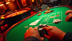 Engaging scene of high-stakes poker at a luxury casino, highlighting hidden wiki dark web themes.