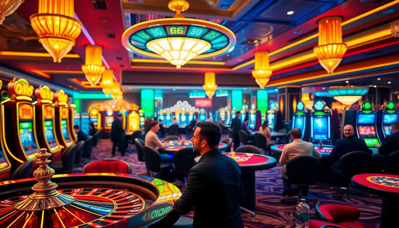Experience the excitement of gaming at SODO CASINO 66 with professional tables and vibrant decor.