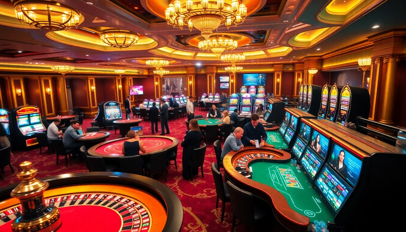 Experience the excitement at DF999 casino with vibrant gaming tables and eager players.